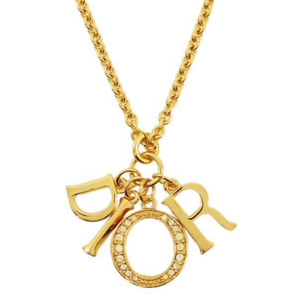 クリスチャンディオール Christian Dior ネックレス ロゴ カナージュ