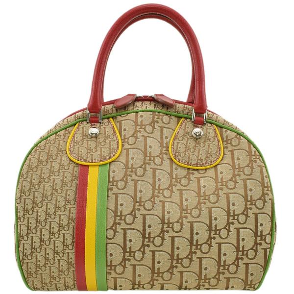 【美品】クリスチャンディオール ボストンバッグ ベージュ トロッター キャンバス Christian Dior クリスチャンディオール ミニボストン ハンドバッグ