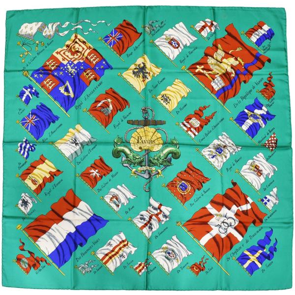 未使用近い HERMES エルメススカーフ カレ 90 PAVOIS 船旗 fukuoh_he01gt-643924