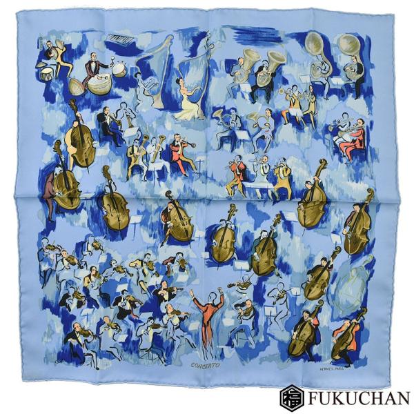 エルメス　スカーフ40 HERMES エルメス カレ40 プチカレ スカーフ CONCERTO