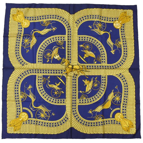 HERMES カレ90 VOITURES PANIERS シルク スカーフ fukuoh_he13gt-802774