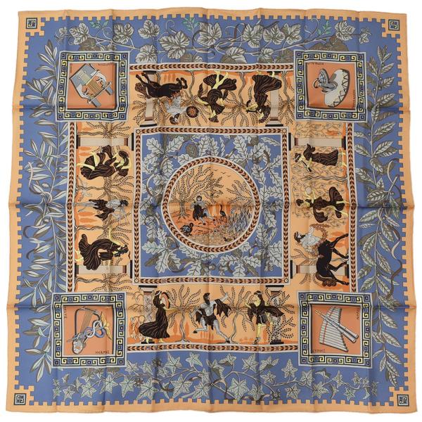 Q2195 未使用 エルメス カレ90 KYMBALA 古代ローマスカーフシルク fukuoh_he13gt-915534