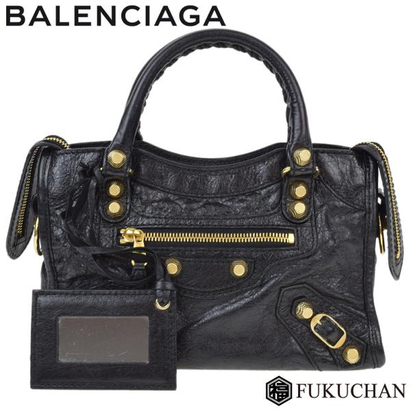 BALENCIAGA／バレンシアガ／ジャイアントシティ／ブラック BALENCIAGA/バレンシアガ ジャイアント ミニシティ ハンドバッグ
