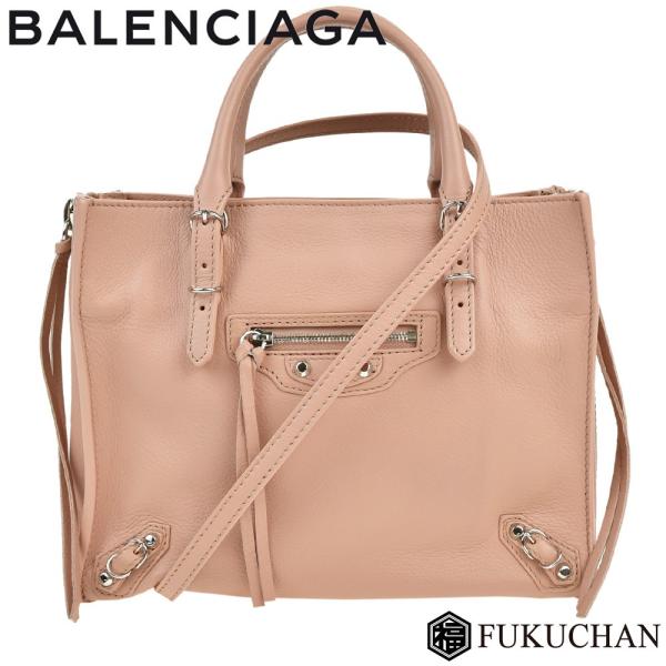 BALENCIAGA　ミニペーパー　フューシャピンクｘシルバー金具　レザー　357333　IKD-986 BALENCIAGA ミニペーパー フューシャピンクxシルバー金具 レザー