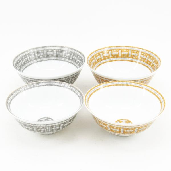 エルメス モザイク 24 ヴァンキャトル ボウル 4点 オレンジ