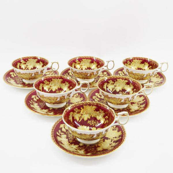 ウェッジウッド トンキン ルビー カップ＆ソーサー (ピオニー) 計6客