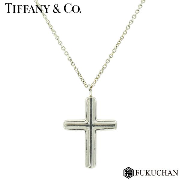 (C092915)TIFFANY&Co. Sv925 クロスネックレス シルバー TIFFANY&Co. ティファニー クロス 十字架 モチーフ ネックレス