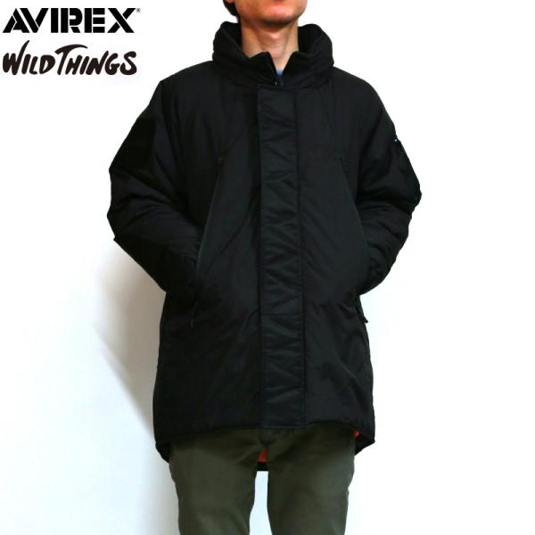 WILD THINGS AVIREX モッズコート L ブラック AVIREX（アヴィレックス） ダウンジャケット「Wild Thingsコラボ」 X