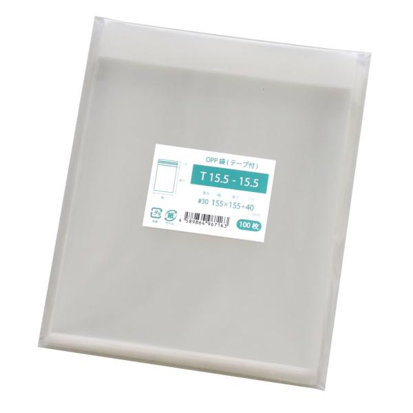 OPP袋 テープ付 1000枚 155x155mm T15.5-15.5 :1000-00122-0102:袋の王国 通販 OPP袋 テープ付 1000枚 75x100mm T7.5-10