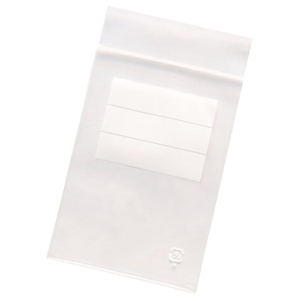 サイズ[mm]:チャック下100x袋幅70x厚さ0.08入数:100枚・日本製・色：透明・切込なしユニパック（R）に白べた三ツ窓の印刷加工をいたしました。ボールペン、サインペンなどで文字が書き込めるので大事な事柄を記入したり、商品ごとの仕分...