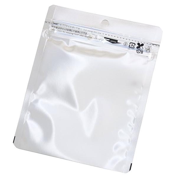 サイズ[mm]：チャック上32+チャック下120x袋幅120入数：50枚構成：バイオPET#12//アルミ蒸着PET#12//LLDPE#40特長：・遮光性、防湿性、ガスバリア性に優れ、封入物の酸化を防ぎます。・植物由来の原料を配送したPE...