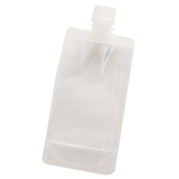 注ぎ口（飲み口）付きのスパウト袋です。スクイーズ性を持たせたスタイリッシュな形状ですので、半固形か粘体物の充填用途に適しています。持ちやすい円筒形です。他のスパウト製品では有るサイドシール部分を無くすことでダウンサイジングを実現。柔らかく、...