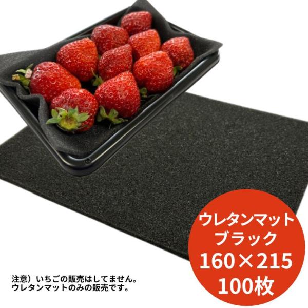 【オリジナル】ブラック 発泡ウレタン シート 4×160×215mm 100枚 厚み 4mm いちごシート クッション 使い捨て 黒 いちご 苺 フルーツマット 果樹マット 果実マット 緩衝材 保護材 輸送 クッション材 衝撃 保護 グラス...