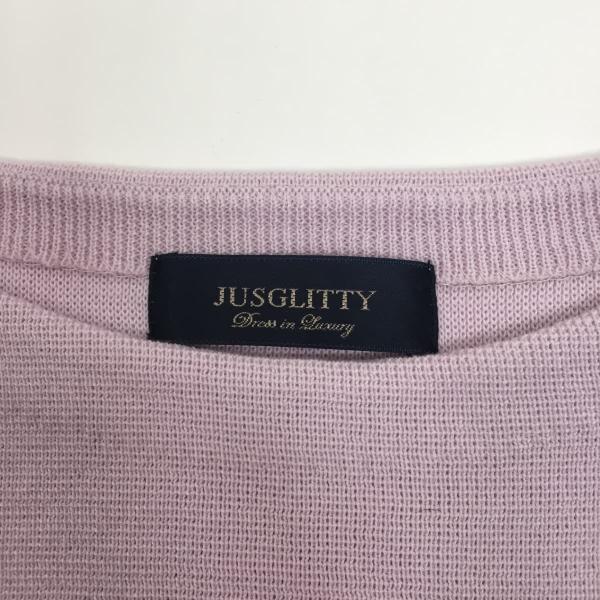 JUSGLITTY ジャスグリッティ ミラノリブニット 短丈ニット ピンクパープル