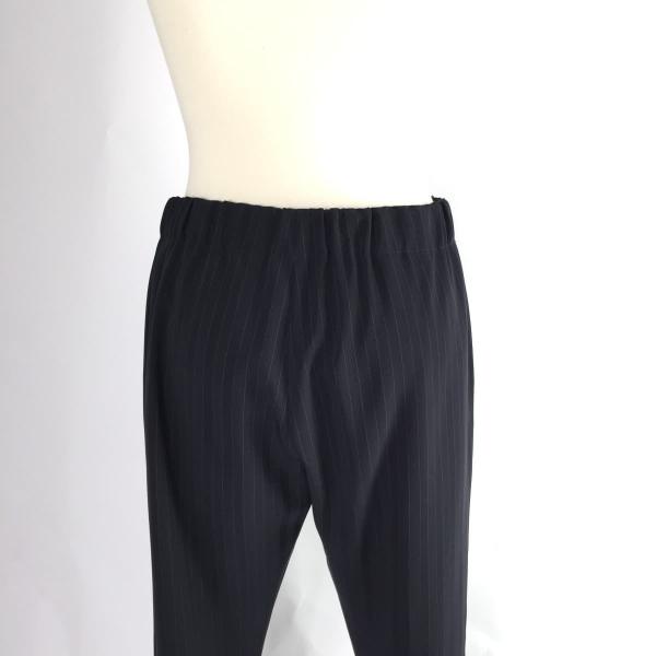 JOURNAL STANDARD L'ESSAGE ジャーナルスタンダードレサージュ シャドーストライプパンツ テーパード ラップ ボトム 紺