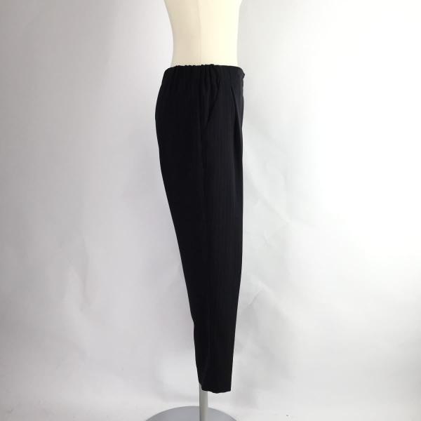 JOURNAL STANDARD L'ESSAGE ジャーナルスタンダードレサージュ シャドーストライプパンツ テーパード ラップ ボトム 紺