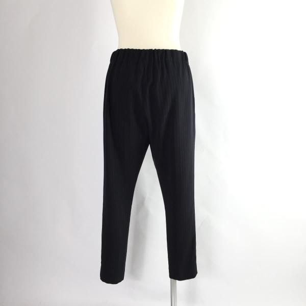 JOURNAL STANDARD L'ESSAGE ジャーナルスタンダードレサージュ シャドーストライプパンツ テーパード ラップ ボトム 紺