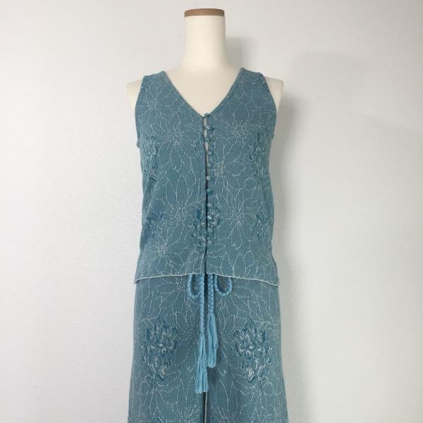 20SS Ameri アメリヴィンテージ ZOE 2WAY PETITE KNIT ZOE JACQUARD KNIT PANTS トップスパンツセットアップ