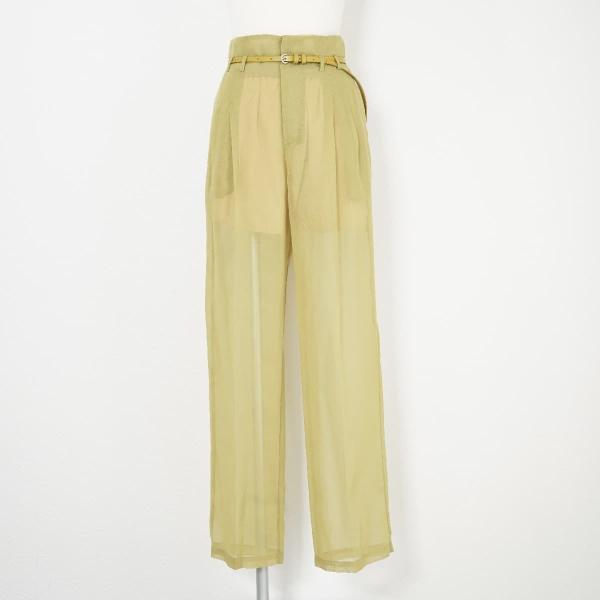 20SS Ameri アメリ MEDI REFINED SHEER PANTS シアーパンツ ワイド ピスタチオ