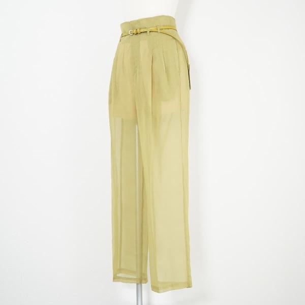 20SS Ameri アメリ MEDI REFINED SHEER PANTS シアーパンツ ワイド ピスタチオ
