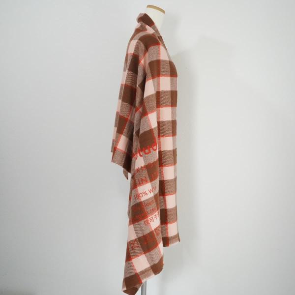Acne Studios アクネストゥディオズ ブロックチェックロゴストール 大判 ウール羊毛 220×70 ブラウンピンク Block Cehck Logo Stole