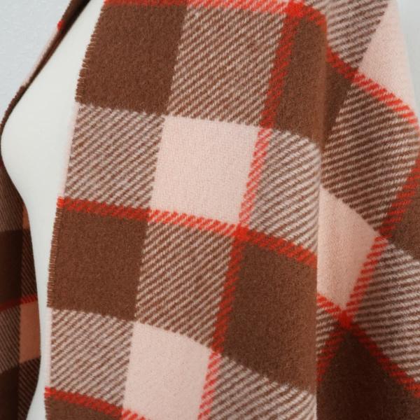 Acne Studios アクネストゥディオズ ブロックチェックロゴストール 大判 ウール羊毛 220×70 ブラウンピンク Block Cehck Logo Stole