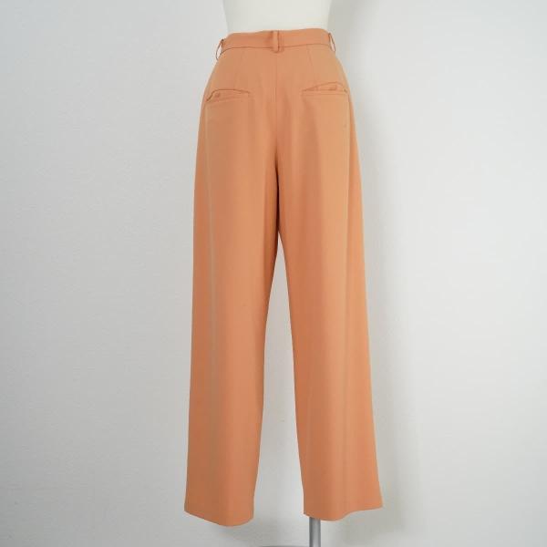 CLANE クラネ ベーシックタックパンツ BASIC TUCK PT ワイドストレート ストレッチ オレンジ