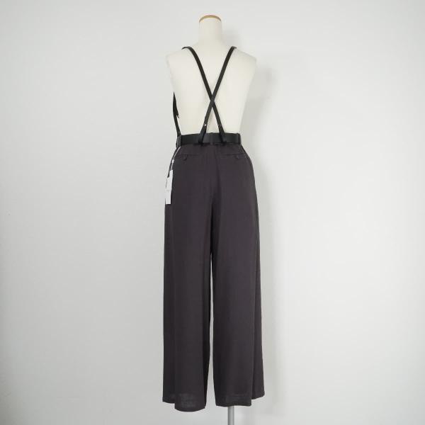 未使用 20SS Ameri アメリ 3WAY SUSPENDER BELT PANTS サスペンダーベルトパンツ ワイド リネンレザー