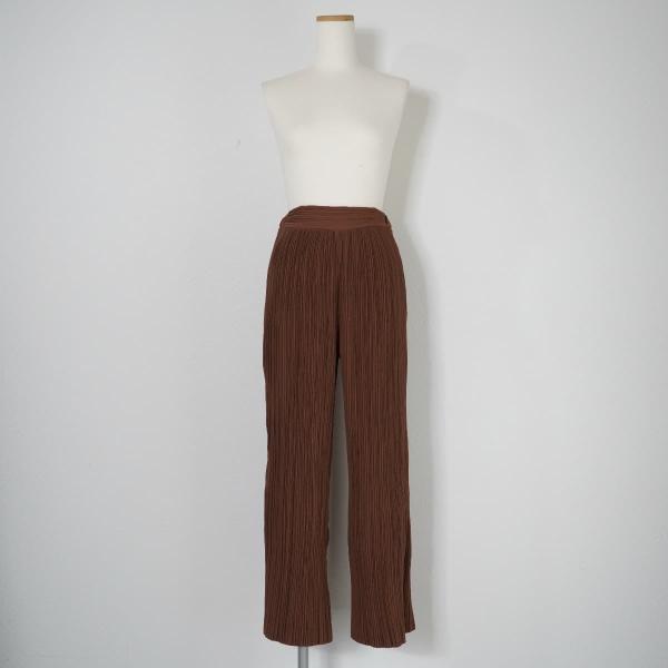 Ameri アメリ OTONA PLEAT PANTS オトナプリーツパンツ ワイドパンツ ブラウン