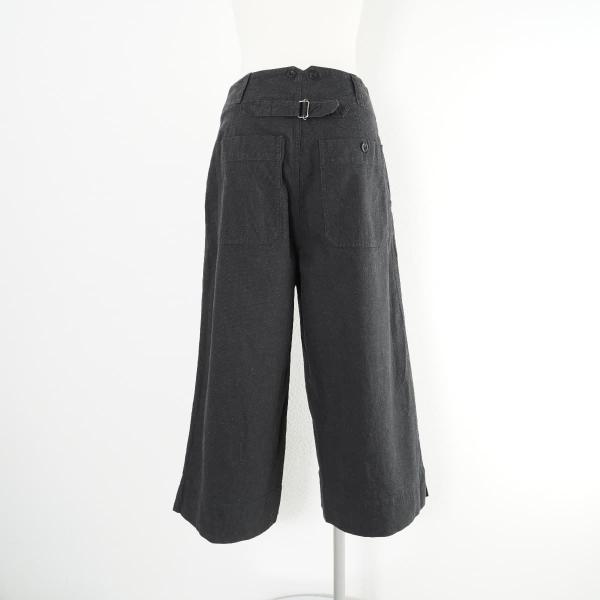 21SS MHL. エムエイチエル COTTON HEMP DRILL コットンヘンプドリルパンツ トラウザーズ ワイド 黒