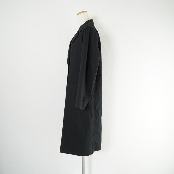 MHL. エムエイチエル 定価6.5万 DRY WAX COTTON NYLON トレンチコート ドライワックスコットンナイロン ロングアウター 黒
