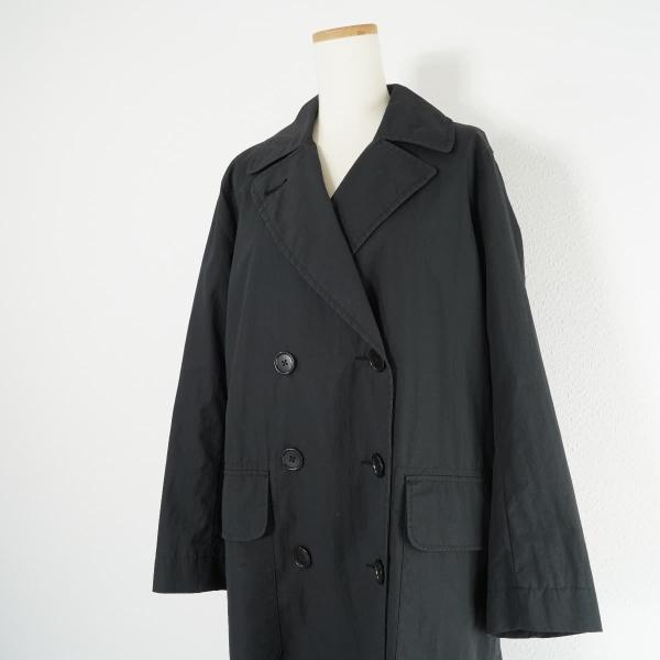 MHL. エムエイチエル 定価6.5万 DRY WAX COTTON NYLON トレンチコート ドライワックスコットンナイロン ロングアウター 黒