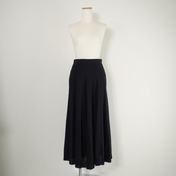 ADIEU TRISTESSE Adieu Tristesse flair long skirt knitted skirt navy blue 