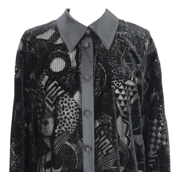 Leilian レリアン シアーベルベットジャケット 羽織り トップス ラメ 黒