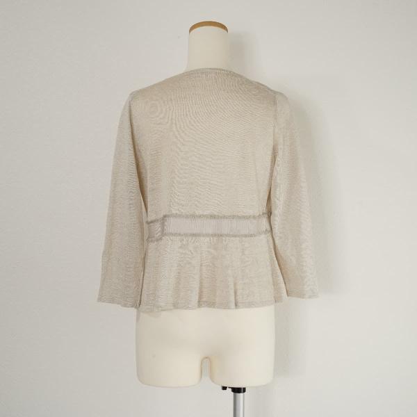 レナウン LESTERA レステラ リネン混 長袖カーディガン 羽織り Vネック ナチュラルベージュ アイボリー