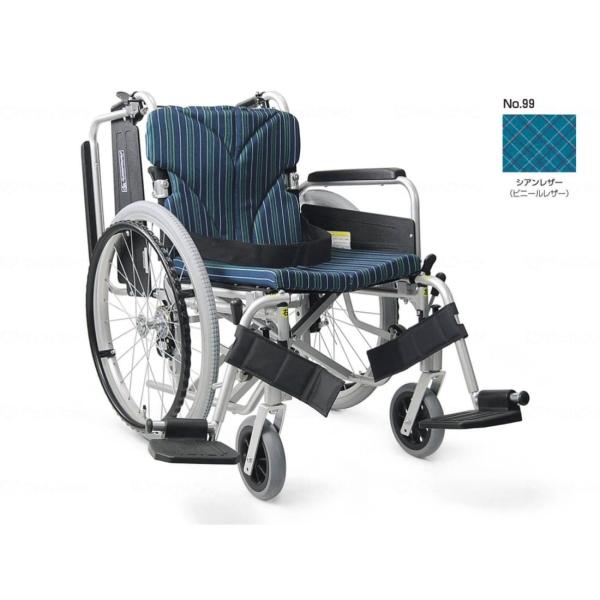 自走式折りたたみ車椅子　KA822-40B-M 中古　カワムラ社製　送料込み カワムラサイクル 簡易モジュール自走用 中床タイプ 車いす シアン
