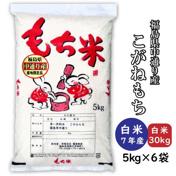 令和6年福島県産こがねもち玄米30kg