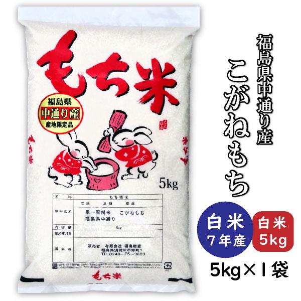 こがねもち 米 もち 白米5kg 令和7年産 福島県中通り産 : 福島物産