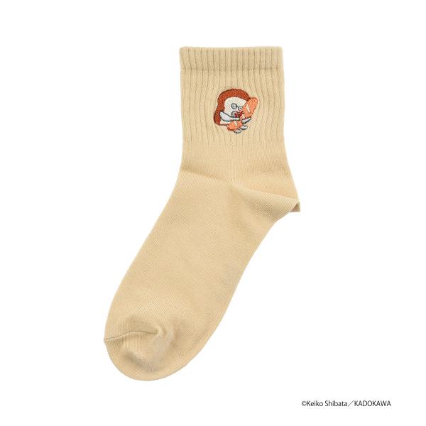 パンどろぼう グッズ 靴下 パンどろぼう キャラクター 靴下 レディース 無地 刺繍 ショート丈 369-25B6 福助 フクスケ fukuske ふくすけ