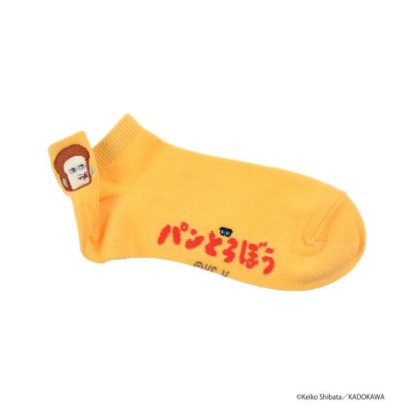 福助 パンどろぼう グッズ  靴下 無地 刺繍 スニーカー丈 369-25C1 子供 キッズ フクスケ fukuske ふくすけ