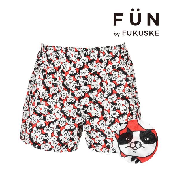 fukuske FUN 福助 fukuskeFUN トランクス ネコ柄 プリント(453P2009