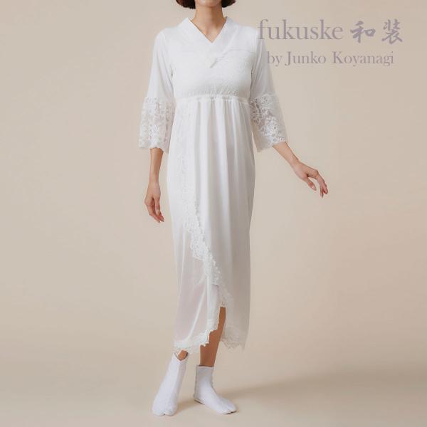 インナー レディース fukuske和装 ブラジュバン5inONE ブラスリップ 401-002 Mサイズ Lサイズ ホワイト 女性 婦人 フクスケ fukuske 福助 公式