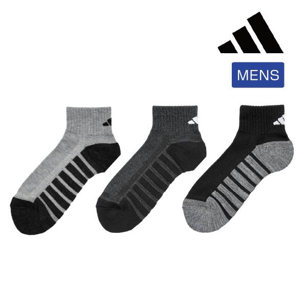 adidas(アディダス) 靴下 ショート丈 無地 ロゴ 足底パイル×メッシュ つま先かかと補強 WARM (06F37W)福助 fukuske ふくすけ