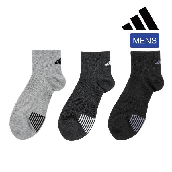 adidas(アディダス) 靴下 ショート丈 無地 ロゴ スーパーメッシュ 土踏まずかかと周りサポート MESH (06F44W)福助 fukuske ふくすけ
