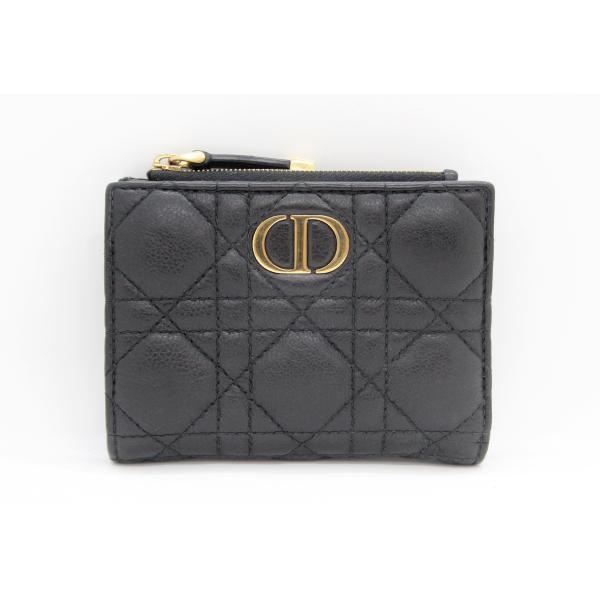 Dior Caro Dahlia ウォレット カナージュ カーフスキン ブラック