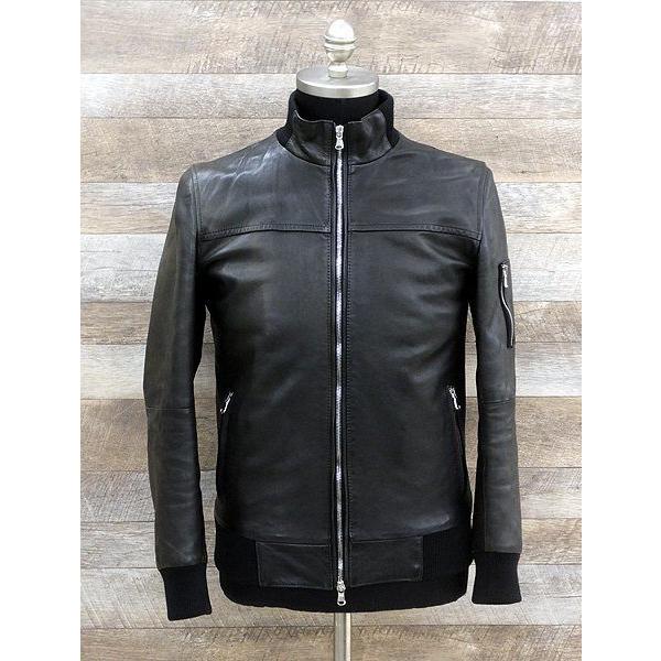 未使用タグ付き エンメティ レザージャケット シングル ライダース ラムレザー EMMETI（エンメティ） EMMETI ／ ラムナッパレザーシングルライダース