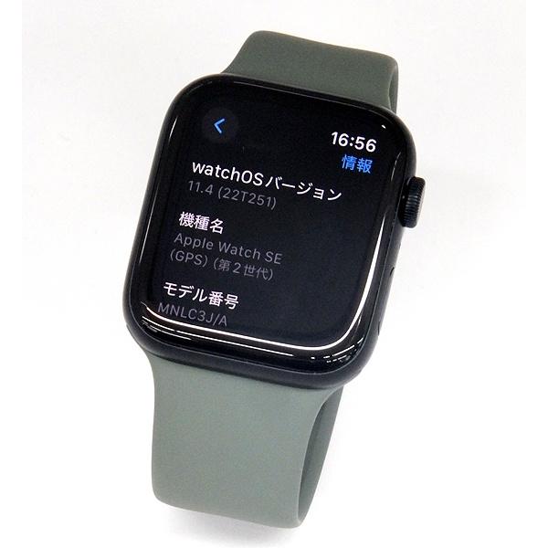 美品!! Apple watch SE2 44mm オリーブスポーツバンド ミッドナイト 