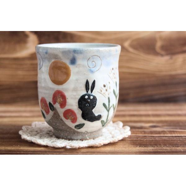 湯呑み 湯呑み茶碗 和食器 笠間焼 作家 月うさぎ ピンク 黒 白 我妻なおり Buyee Buyee 日本の通販商品 オークションの代理入札 代理購入