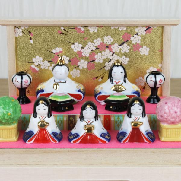 雛人形 ケース飾り ケース入り コンパクト (色彩雛華小紋