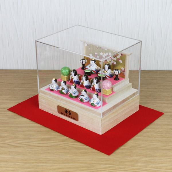 雛人形 ケース飾り ケース入り コンパクト (色彩雛華小紋 アクリル
